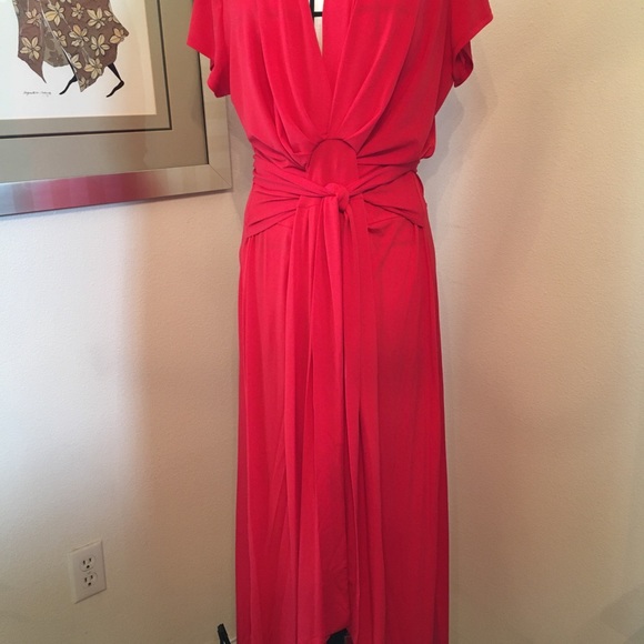 Michael Kors womens red semi formal maxi wrap dress. Size 2x - Picture 10 of 14